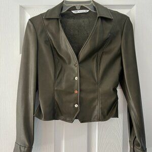 Zara Fitted Faux Leather Shirt